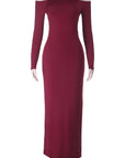 Off Shoulder Sexy Backless Long Sleeve Dress