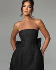 Summer Fashionable Strapless Mini Dress with Bow