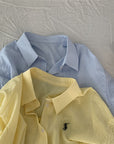 New Casual Long Sleeve Striped Polo Shirt