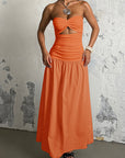 Summer European and American Strapless Beach Dress
