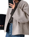 Fashionable V-Neck Woolen Cardigan for Women