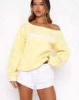 Lemon Yellow Off-Shoulder Bow Top for Women