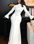 Elegant Long Sleeve Dress with Tie Detail