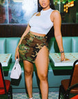 Fashion Camouflage Bodycon Mini Skirt