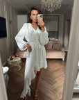 Chic Asymmetrical Ruffle Chiffon Dress