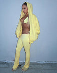 Stylish Solid Color Sweatshirt and Pants Set