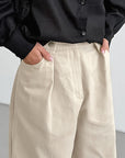 Casual Khaki Wide Leg Pants for Women