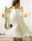 Elegant Satin Long Sleeve Button Cardigan Set