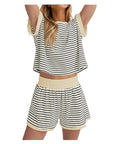 Summer Women's Striped Casual Sports Set