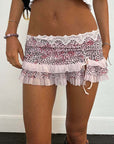 2026 Spring Y2K Women's Sexy Drawstring Mini Skirt