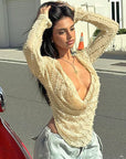 Trendy Long Sleeve Top with Unique Fabric