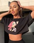 Trendy Short Sleeve Crop Top for Women