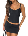 Summer Slim Fit Sheer Lace Camisole Top