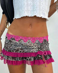 2026 Spring Y2K Women's Sexy Drawstring Mini Skirt
