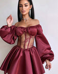 Elegant Satin One-Shoulder Mini Dress