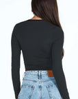 Trendy Long Sleeve Square Neck Top for Women