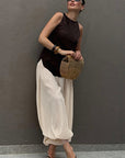 Summer Loose Fit Bubble Cuffed Pants for Women
