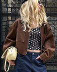 Retro Loose Jacket for Women in Brown