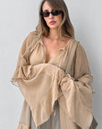 Chic Sheer Chiffon Batwing Sleeve Dress