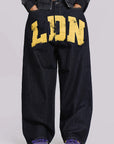 Trendy Letter Print Baggy Jeans for Women