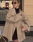 Vintage White Long Coat for Women