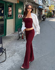 Stylish Sleeveless Crop Top and Pants Set
