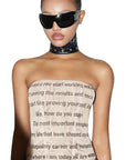 Chic Letter Print Strapless Top for Summer