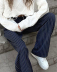 High Waist Straight Leg Wide Leg Pants for Women