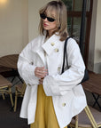 Vintage White Long Coat for Women