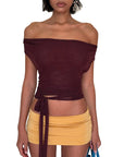 Chic Burgundy Tie-Front Crop Top