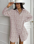 Spring Chiffon Cotton Leopard Print Shirt