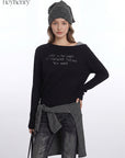 HeyHenry Stylish Asymmetric Neck Long Sleeve Top
