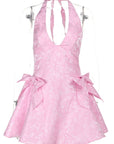 Elegant Sleeveless V-Neck Floral Dress