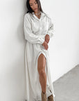 French Style Wrap Shirt Dress for Women