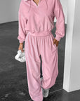 Women's Pink Polo Tracksuit Set