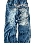 Vintage American Pattern Denim Shorts for Men