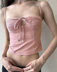 Sexy Lace Trimmed Crop Top for Women