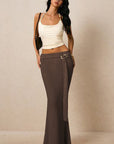 New Autumn Winter Women Knitted Skirt with Metal Accents
