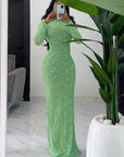 Classic Long Sleeve Velvet Dress for Women