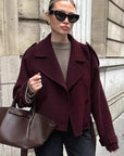 Chic Brown Woolen Coat for Women