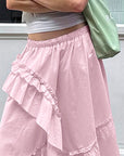 French Style Ruffled A-Line Skirt for Women