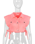 Trendy Women's Casual Vest with Button Closure