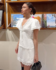 Elegant Women's Satin Lace Two-Piece Set