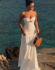 Summer European and American Strapless Beach Dress