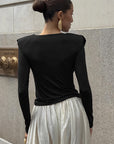 Elegant Pleated Long Sleeve Top for Women
