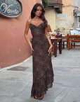 Summer Sexy Backless Leopard Print Ruffle Dress