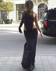 Chic Street Style Long Sleeve Split Skirt Set