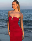 Elegant Strapless Bodycon Dress for Fall
