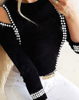 New Fashion Women's Hollow Rhinestone Top