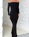 Off Shoulder Sexy Backless Long Sleeve Dress